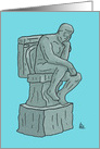 Humorous Adult father’s Day Card With The Thinker On A Toilet card