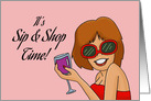 Girl’s Night Out Party Invitation It’s Sip and Shop Time! card