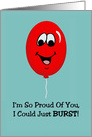 Kindergarten Graduation Card With A Red Balloon So Proud I Could Just Burst card