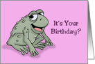 Cute Birthday Card With Cartoon Toad Toadally Awesome card