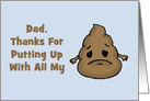 Adult Father’s Day Card For Dad Thanks For Putting Up With All My card