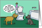 Humorous Encouragement Card Think Of The Bowl AS Half Full card