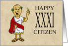 Thirty First Birthday Card With Roman Character Happy XXXI Citizen card