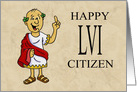 Fifty Sixth Birthday Card With Roman Character Happy LVI Citizen card
