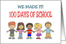 Blank Card 100th Days Of School Cart Cartoon Kids We Made It! card