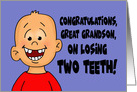 Congratulations Great Grandson On Losing Two Top Teeth card