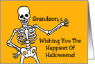 Halloween Card For Grandson With Skeleton No Bones About It card