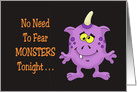 Halloween Card For Kids With Cute Cartoon Monster No Need To Fear Not Scary card