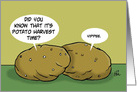 Potato Harvest Card With Cartoon Showing Two Potatoes card