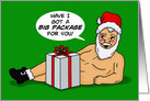 Adult Christmas Card With Santa I Have A Big Package For You card