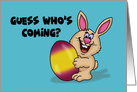 Granddaughter Easter Card With Cartoon Bunny Guess Who’s Coming? card