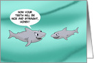 Humorous Blank Note Card With Two Sharks One Has Braces card