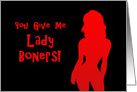 Adult Blank Card You Give Me Lady Boners With Sexy Silhouette card