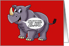 Adult Valentine Card You Make Me Very Happy With Cartoon Rhino card