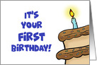 First Birthday Card With Cartoon Cake It’s Your First Birthday! card