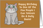 Birthday Card From The Cat One Of The Few People I Can Tolerate card