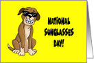 National Sunglasses Day Card With Cartoon Dog Wearing Shades card