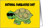 National Sunglasses Day Card With Cool Cartoon Turtle card