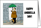 National Umbrella Day Card With Dog Getting Out Of The Rain card