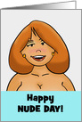 National Nude Day Card With Exposed Cartoon Woman card