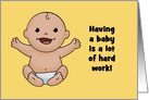 Humorous Congratulations On New Baby Having A Baby Is Hard Work card