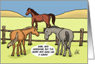 Humorous National Horse Day Card Hung Like A Human card