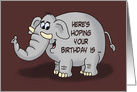 Humorous Birthday Card With Cartoon Elephant Birthday Is Elephantastic card