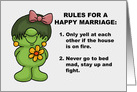 Humorous Congratulations Card Rules For A Happy Marriage Sex card