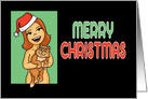 Adult Christmas Card With Cartoon Woman From Me And My Pussy card