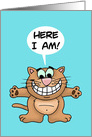 Humorous Adult Birthday Card With Cartoon Cat Wanted A Little Pussy card