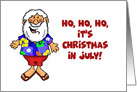 Humorous Christmas In July Card With Santa In A Hawaiian Shirt card