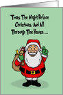 Humorous Christmas Card With Cartoon Santa ’Twas The Night Before card