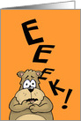 Humorous Halloween Card With Scared Cartoon Bear And Eeek! card