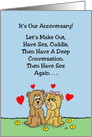 Adult Anniversary Card For Spouse Let’s Make Out, Have Sex, Cuddle card