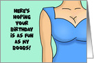 Adult Birthday Card Here’s Hoping Your Birthday Is As Fun As My Boobs card