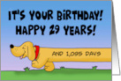 32nd Birthday 29 Years PLUS 1095 Days With Dachshund card