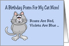 Birthday Card From The Cat A Birthday Poem For My Cat Mom card
