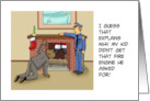Humorous Christmas Card With Cartoon About Santa Stuck In Chimney card