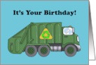Kids Birthday Card With A Drawing Of A Garbage Truck card