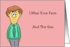 Humorous Missing You Card I Miss Your Face And The Sex card