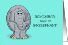 Cute Birthday With Cartoon Elephant Remember, Age Is Irrelephant card