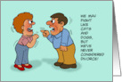 Anniversary With Cartoon Fighting Couple Never Considered Divorce card