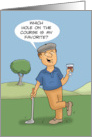 Birthday With Cartoon Golfer What Is My Favorite Hole On The Course card