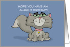 Humorous Birthday From The Cat Hope You Have An Alright Birthday card