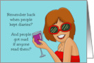 Friendship Cartoon Woman Remember Back When People Kept Diaries card