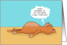 International Yoga Day Card With Cartoon Cat Laying On Its Back card