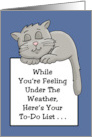 Cute Get Well With Sleeping Cartoon Cat Here’s Your To Do List card