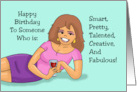 Birthday For Her With Cartoon Woman I Love How Much We Are Alike card