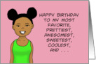 Black Sister From Sister Birthday My Most Favorite And Only Little Sis card