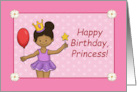 Girls’ Birthday Happy Birthday Princess With African American Girl card